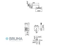 MEDIDAS SISTEMA DE DUCHA EMPOTRADO X-ALPHA BRUMA